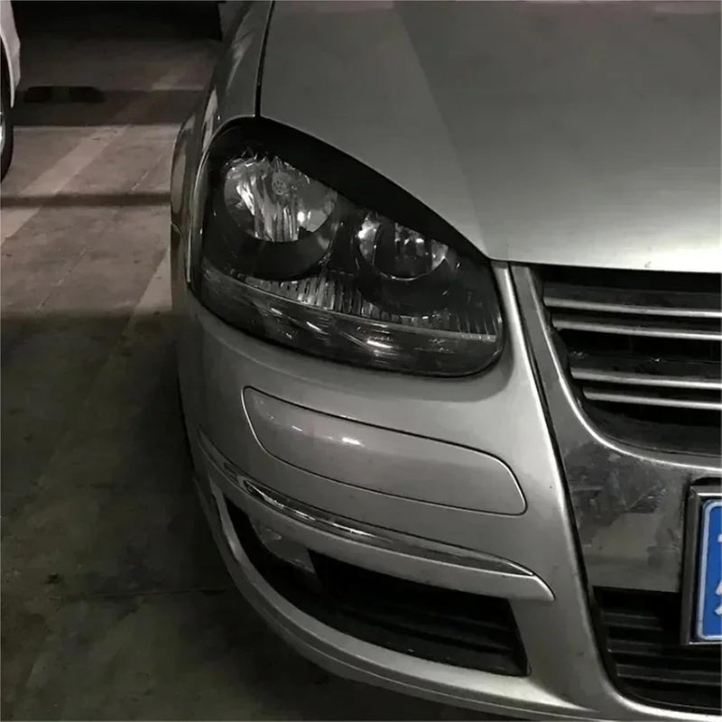 Fit For VW GOLF 5 MK5 GTI R 2005 2006 2007 Car Headlights Eyebrow Eyelids Cover Carbon Fiber Sticker Decorative Accessories(Black) - Image 4
