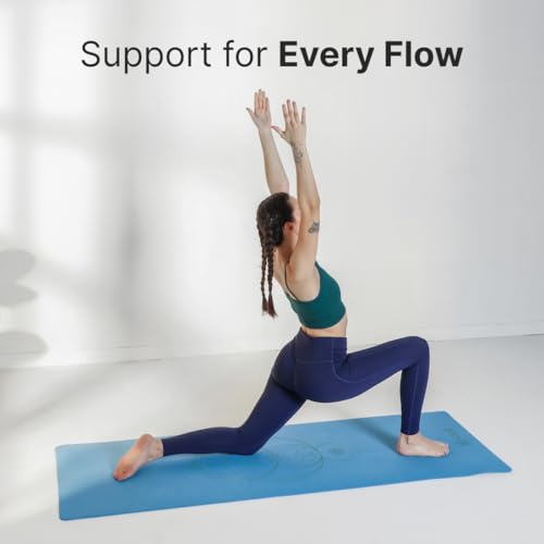 Cult TPE Yoga Mat, Non-Toxic Latex-Free, Anti-Slip, Extra-Thick Cushioning, Tear-Resistant, Travel Strap 6mm (Reef Blue) - Image 3