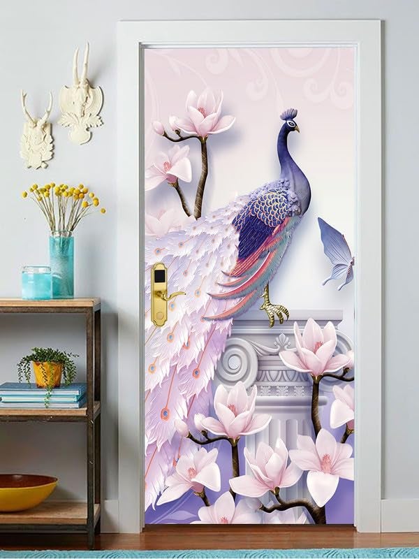 DECOR PRODUCTION Door Wallpaper | Strong PVC Material Decorative Sticker | Wallpaper for Home Doors/Almirah, Home Decor Items etc (Self Adhesive Door Deca, 30x76 Inch)_27 - Image 3