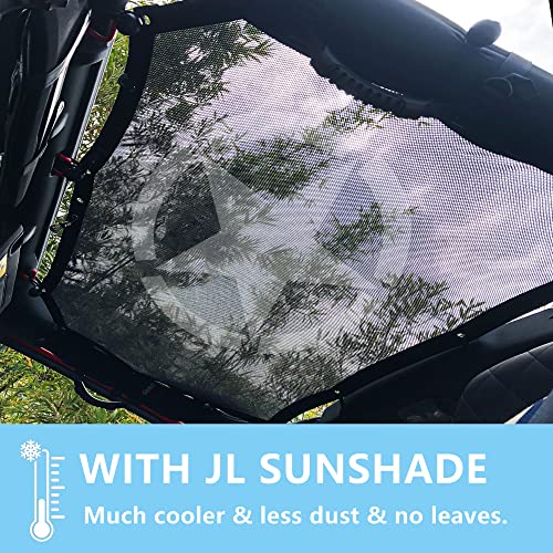 RERPRO Sunshade for 2007-2018 Jeep Wrangler JK JKU 2 Door 4 Door Front Mesh Sun Shade, JK, JK Unlimited, Sport, Sport S, Sahara, Rubicon Sunshade Bikini Soft Top Cover Net, Blocks UV, Wind, Noise, Black SAR - Image 3