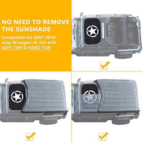 RERPRO Sunshade for 2007-2018 Jeep Wrangler JK JKU 2 Door 4 Door Front Mesh Sun Shade, JK, JK Unlimited, Sport, Sport S, Sahara, Rubicon Sunshade Bikini Soft Top Cover Net, Blocks UV, Wind, Noise, Black SAR - Image 5