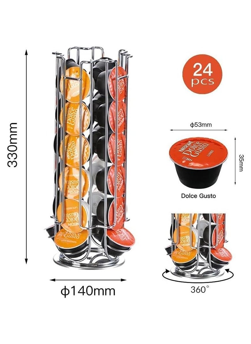BLOOMING TIME - 24 Coffee Pods Capsule Rotating Holder Stand for Nescafe Compatible with Dolce Gusto - Image 1