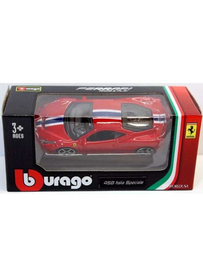 Bburago Bburago - Ferrari 458 Italia Speciale Car Model - Red - 56100  - Image 1