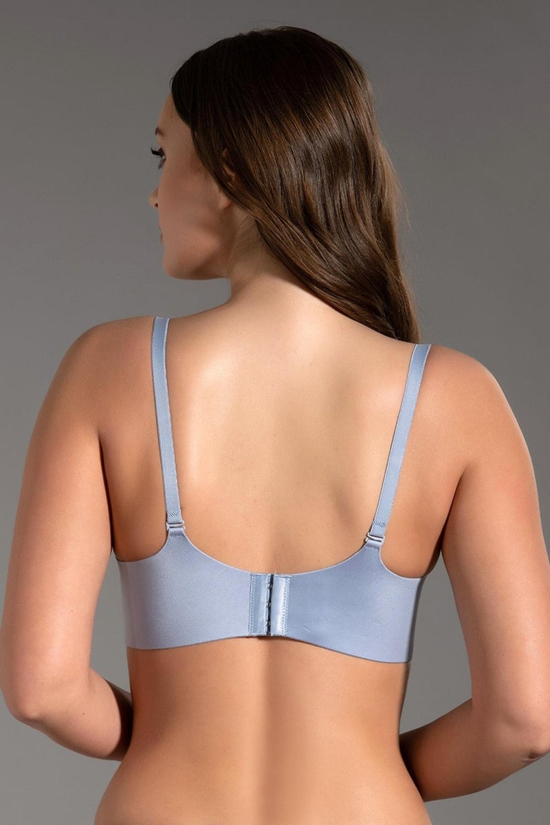 Cotonhause Women's Lotus Laser Cut Support Blue Bra 336045  - Image 3