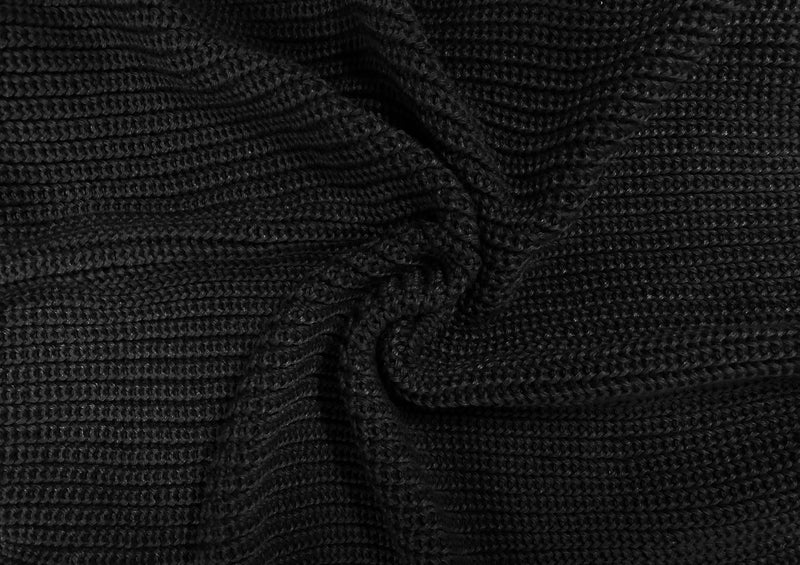 sexycherry Black Sweaters Dresses for Women Casual Mock Neck Long Sleeve Cold Shoulder Knit Pullover Sweaters Dress Split Side(Small) - Image 5