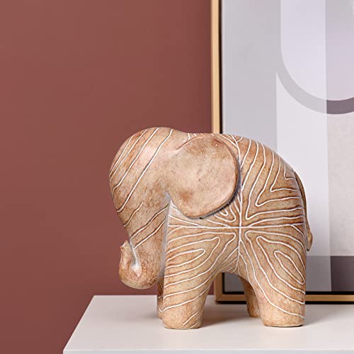 Kakizzy Elephant Statue, African Animal Decor, Wooden Elephant Gift for Women, Boho Decor for Living Room, Shelf, Office（1Pack, Big） - Image 4