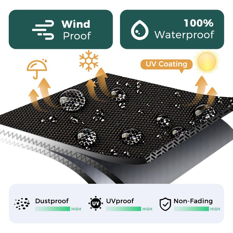SUNICO Outdoor Table Cover rectangular, Patio Table Cover rectangle for Patio Table & Dining Table & Picnic Table.Windproof, Waterproof, Stain-Resistant, Durable Table Cover (60" L x 35" W x 6" H) - Image 4