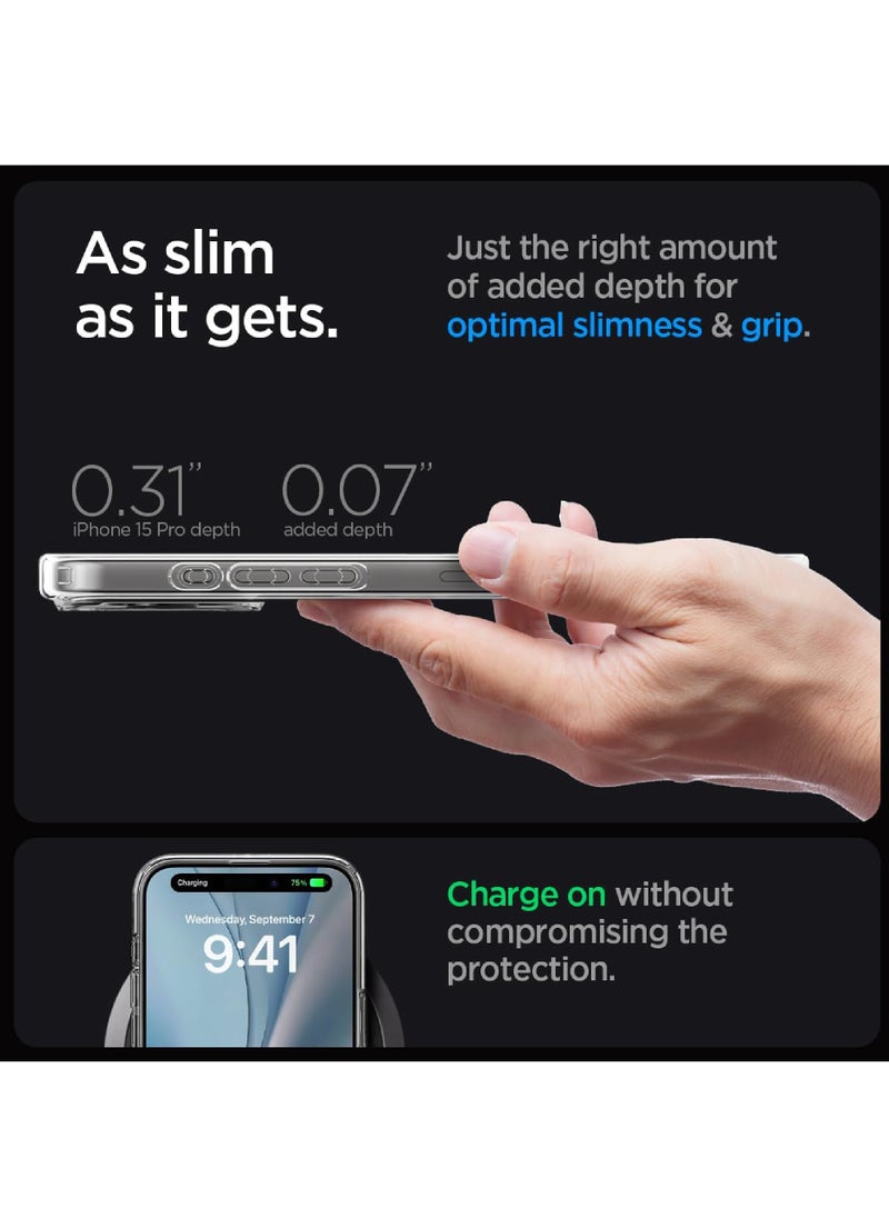 Rock Pow - Magnetic Designed for iPhone 15 Pro Case 6.1 Inch Strong Magnets Non-Yellowing Shock Proof Grade Protection Compatible with MagSafe Protective Slim Cover Clear - Image 1