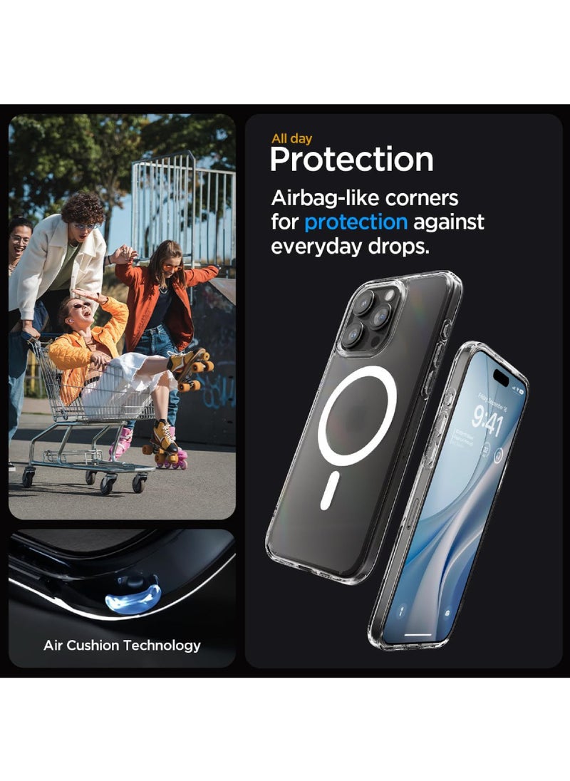 Rock Pow - Magnetic Designed for iPhone 15 Pro Case 6.1 Inch Strong Magnets Non-Yellowing Shock Proof Grade Protection Compatible with MagSafe Protective Slim Cover Clear - Image 1