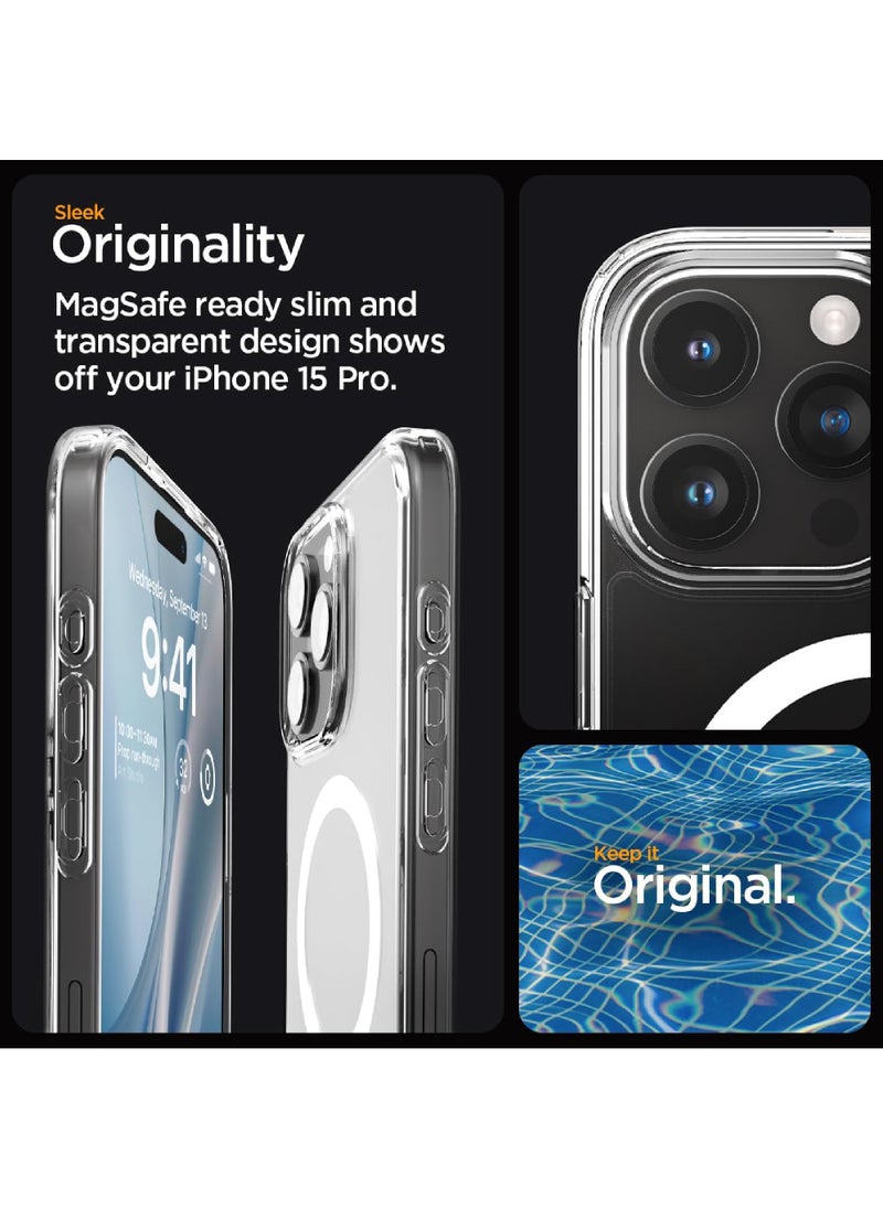 Rock Pow - Magnetic Designed for iPhone 15 Pro Case 6.1 Inch Strong Magnets Non-Yellowing Shock Proof Grade Protection Compatible with MagSafe Protective Slim Cover Clear - Image 1