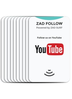 Pack of 10 Zad Follow. YouTube  Follows NFC Card from (Zad Surf) allowing you boosting follows - iOS and Android