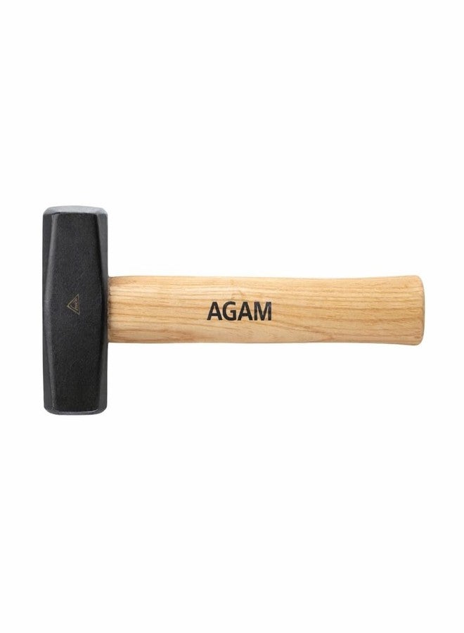 AGAM Sledge Hammer with Wooden Handle, Heavy Duty Steel Head, 2 LB, for Construction & Demolition - Image 1