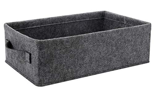 KWLET Small Storage Basket Modern Storage Baskets Felt Collapsible Baskets Storage Bins for Cellphone Earphone Chargers Cables Make Up Hair Supplies Fabric Drawers Storage Basket Cute Bin - Image 1