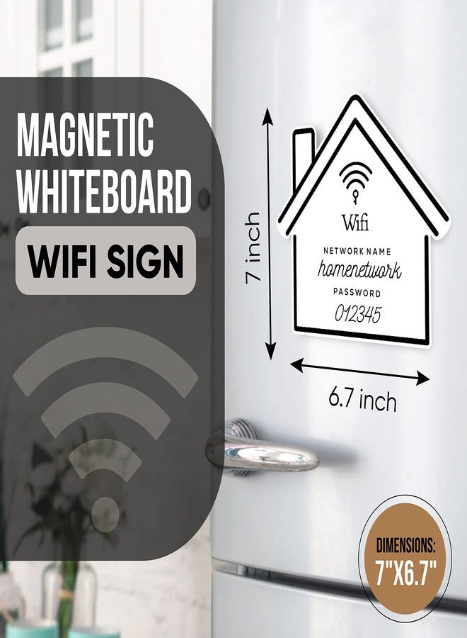 Sunsella Magnetic WiFi Password Whiteboard Magnet | VRBO Airbnb Dry Erase Board Fridge Magnet for Guests | Modern Simple Design for Room Décor | 7 in. x 6.7 in. - Image 2