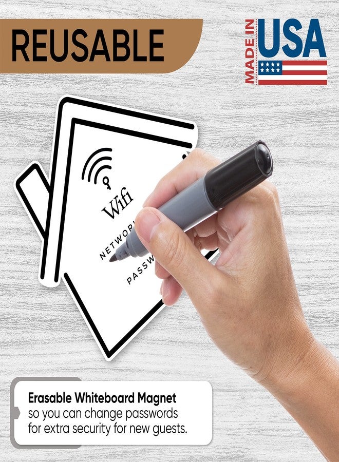 Sunsella Magnetic WiFi Password Whiteboard Magnet | VRBO Airbnb Dry Erase Board Fridge Magnet for Guests | Modern Simple Design for Room Décor | 7 in. x 6.7 in. - Image 4