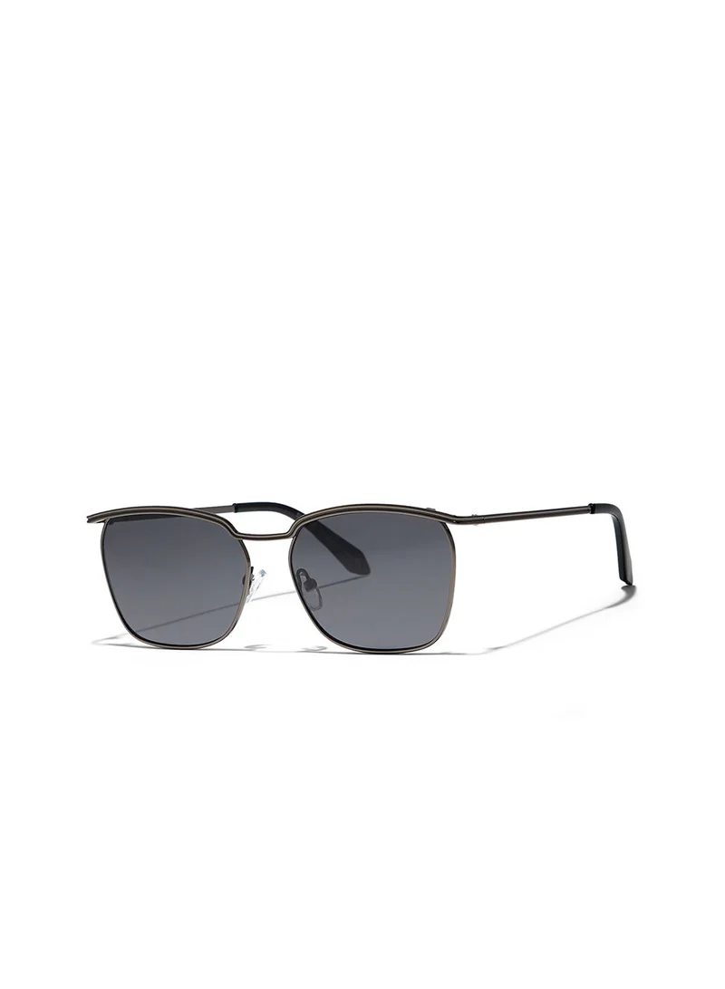 Blackout Sandy,Unisex Sunglasses, Rectangle Sunglasses, UV Protection: UV400 (Grey,Black)