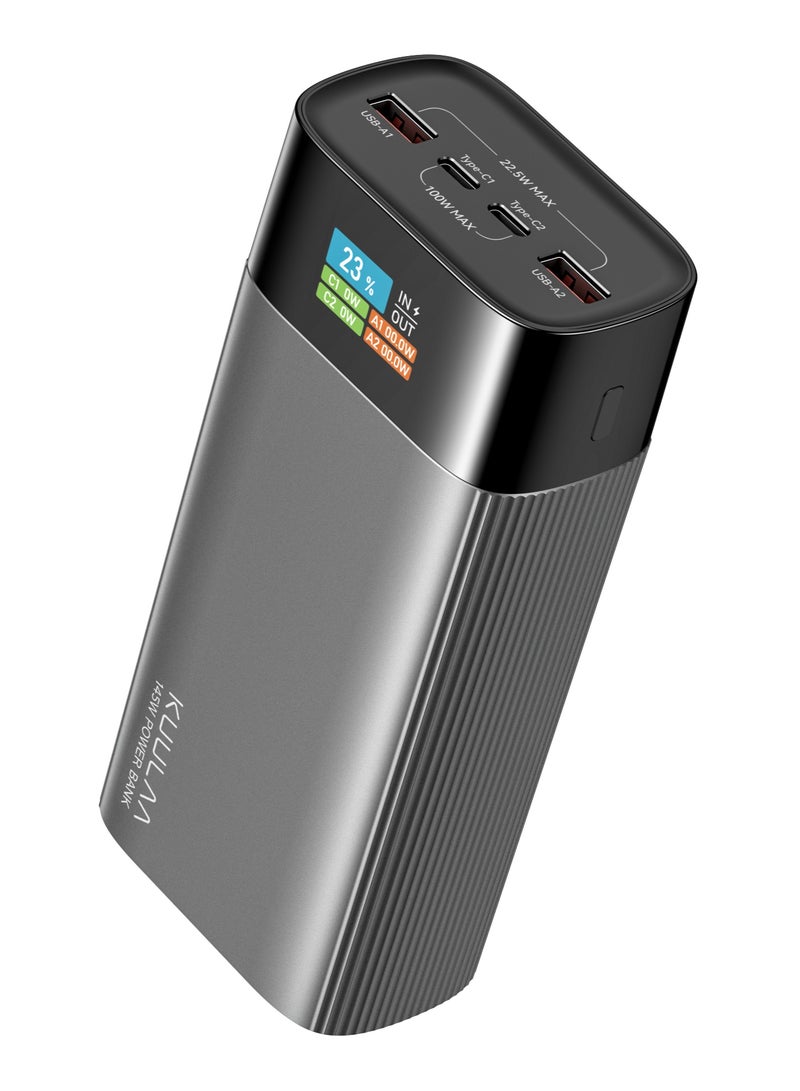 Powerology VoltEdge 40000mAh Power Bank 100W PD / Ultra FastCharging /  Portable Fast Charger powerbank / Laptop Charger / Multi-Device Charging / USB and Type-C ports - Grey - Image 1