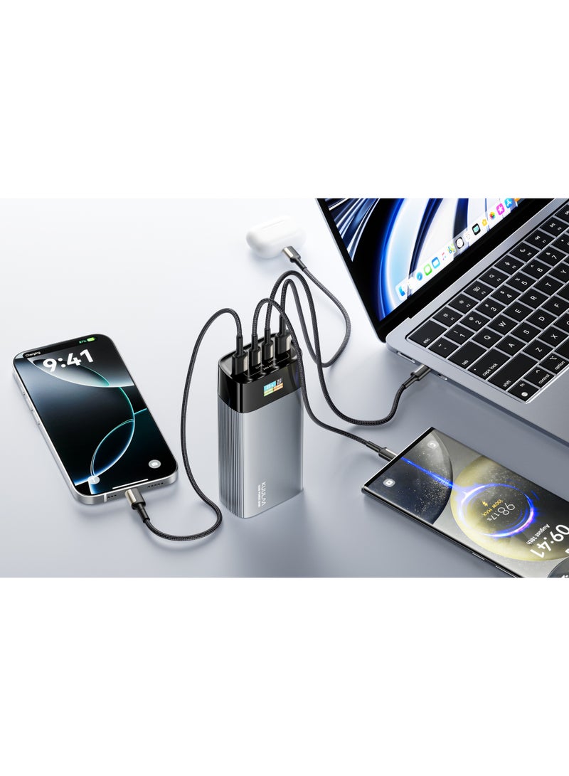 Powerology VoltEdge 40000mAh Power Bank 100W PD / Ultra FastCharging /  Portable Fast Charger powerbank / Laptop Charger / Multi-Device Charging / USB and Type-C ports - Grey - Image 2