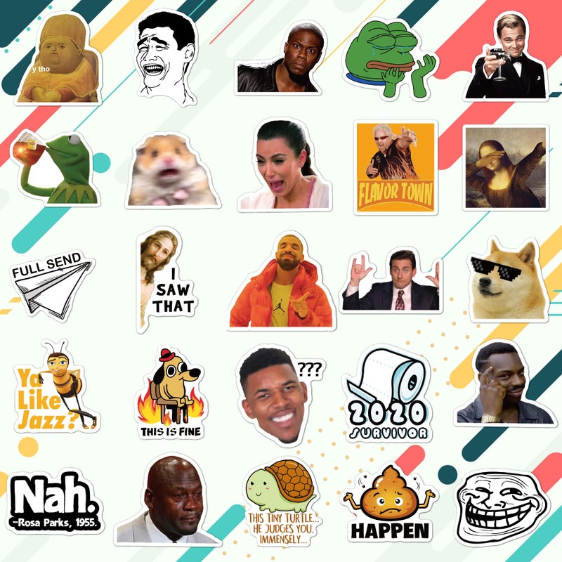 Debinolo 220PCS Funny Meme Stickers Pack for Laptop, Trendy Vinyl Sticker for Computer, Phones, macbooks (Waterproof) - Image 3