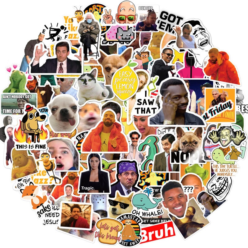 Debinolo 220PCS Funny Meme Stickers Pack for Laptop, Trendy Vinyl Sticker for Computer, Phones, macbooks (Waterproof) - Image 1