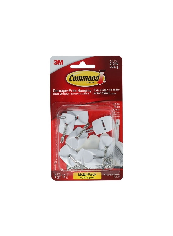 Command 12-Piece Damage-Free Hanging Adhesive Hook Set White 20 x 40 x 20 mm 17067-9ES  - Image 1