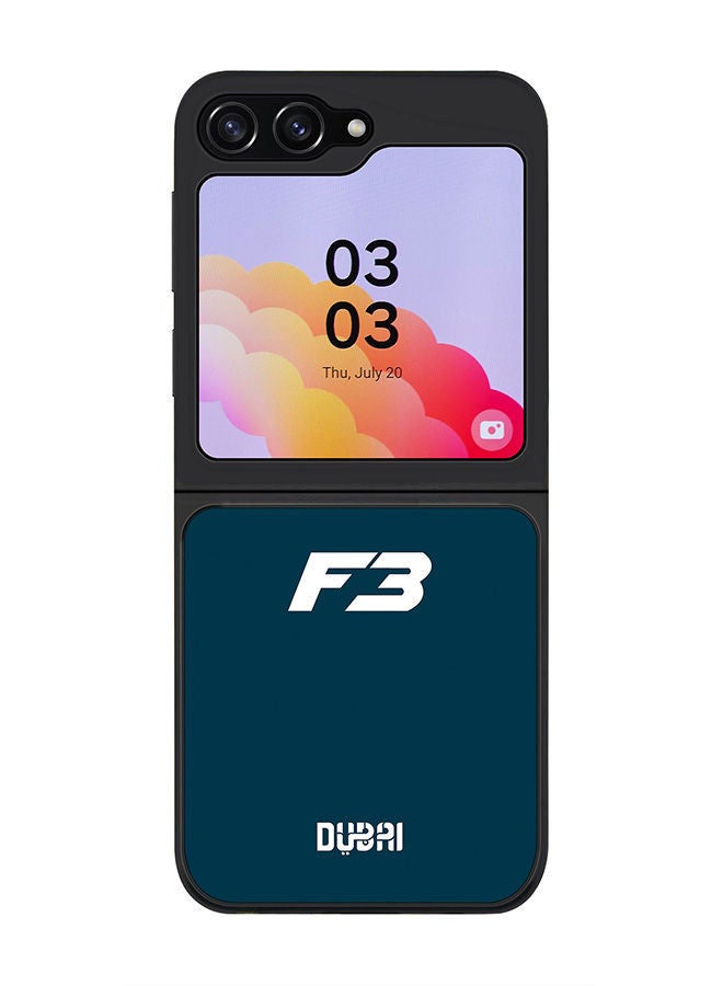 Stylizedd Rugged Black edge case for Samsung Galaxy Z Flip5, Slim fit Soft Case Flexible Rubber Edges Anti Drop TPU Gel Thin Cover -   Faz3 Dubai Blue - Image 1