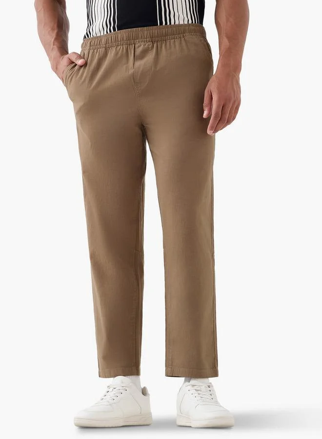 Relaxed Fit Trousers with Flexi Comfort Waistband and Pockets