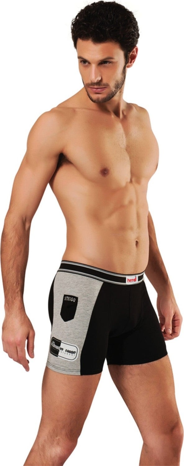 HMD 308 3-pack Cotton Lycra Men's Boxer Briefs - Black 