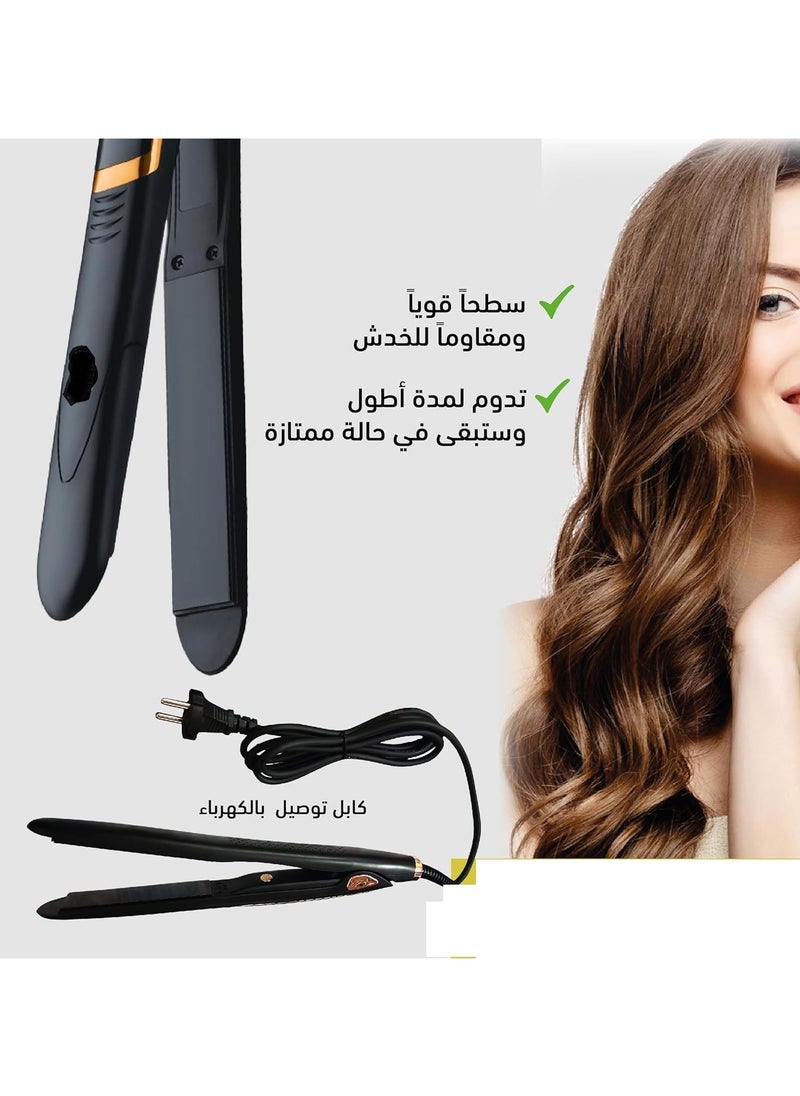 ماركة غير محددة - جهاز كي فرد الشعر من جاماكى تصفيف بجودة صالونات التجميل مع حرارة 990 درجة فهرنهايت مثالية للشعر المجعد والمفرود تسخين سريع 30 ثانية, تسخين بطاقة 50 واط بألواح سيراميك كيراتين و 5مستويات للحرارة-jpc10005 - Image 1