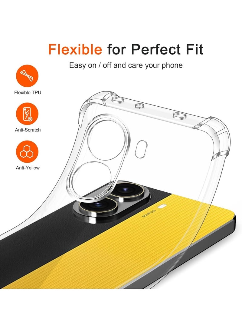 Generic Case for Poco X7 Pro Clear Transparent Case Soft Flexible TPU Back Cover with Reinforced Bumper Corner for Xiaomi Poco X7 Pro  - Image 2