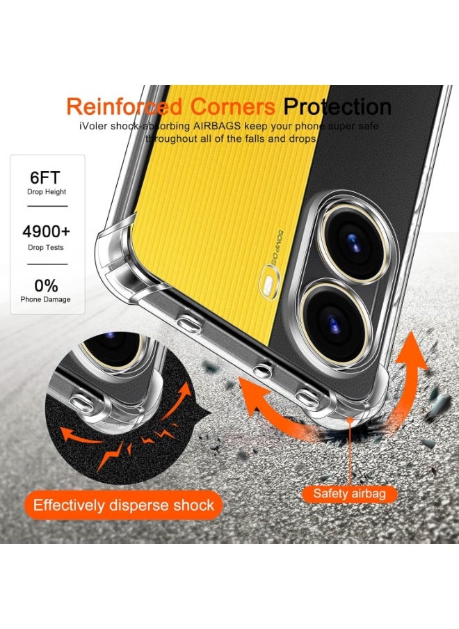 Generic Case for Poco X7 Pro Clear Transparent Case Soft Flexible TPU Back Cover with Reinforced Bumper Corner for Xiaomi Poco X7 Pro  - Image 5