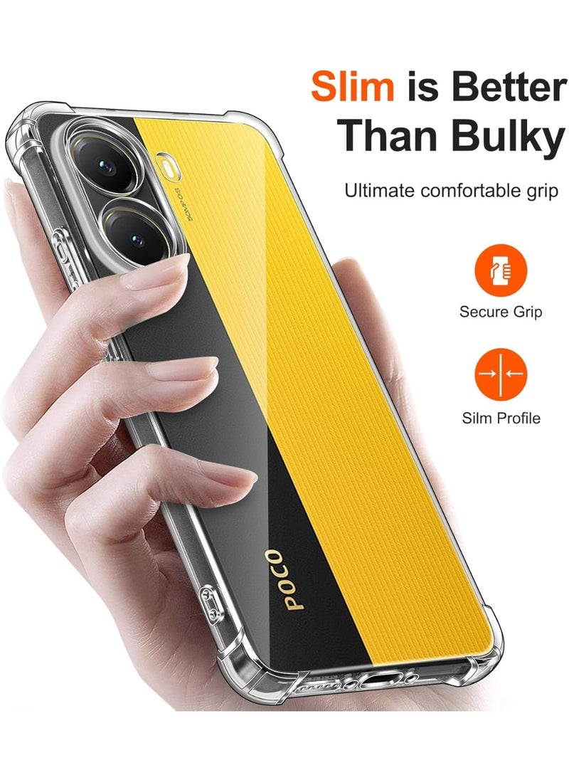 Generic Case for Poco X7 Pro Clear Transparent Case Soft Flexible TPU Back Cover with Reinforced Bumper Corner for Xiaomi Poco X7 Pro  - Image 3