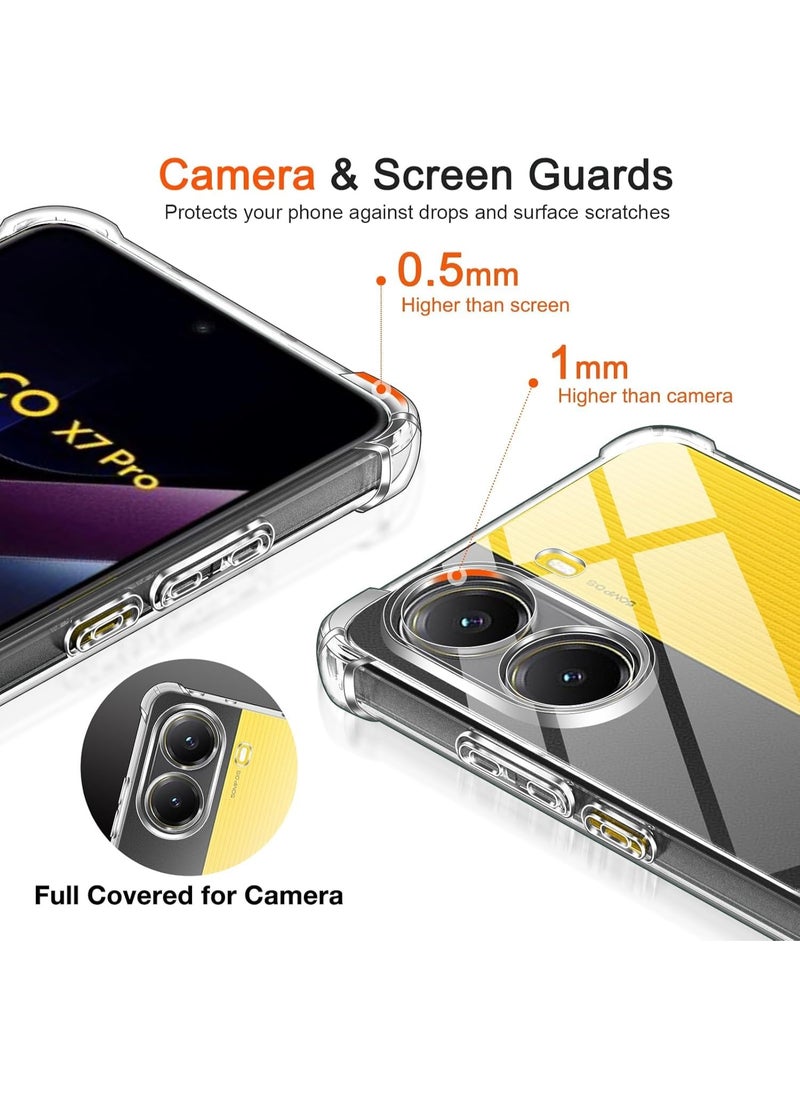 Generic Case for Poco X7 Pro Clear Transparent Case Soft Flexible TPU Back Cover with Reinforced Bumper Corner for Xiaomi Poco X7 Pro  - Image 4