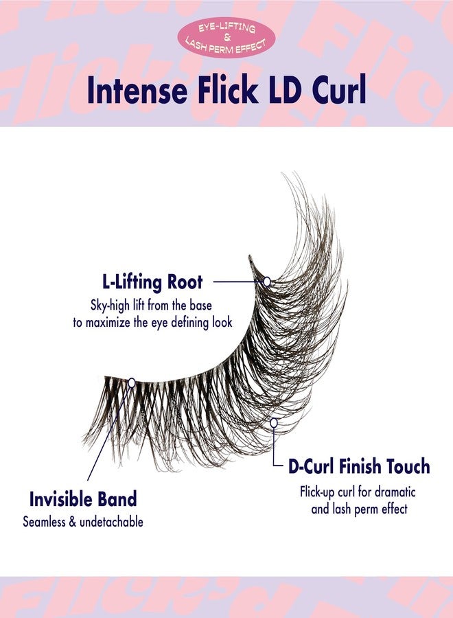 iEnvy i-ENVY False Lashes Flick'd D-Curl Strip Lashes Volume Bouncy Natural Clear Band Cat Eye Dramatic Trendy Extensions Reusable Eye Lashes (01) - Image 4