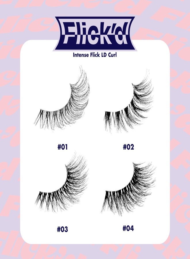 iEnvy i-ENVY False Lashes Flick'd D-Curl Strip Lashes Volume Bouncy Natural Clear Band Cat Eye Dramatic Trendy Extensions Reusable Eye Lashes (01) - Image 5