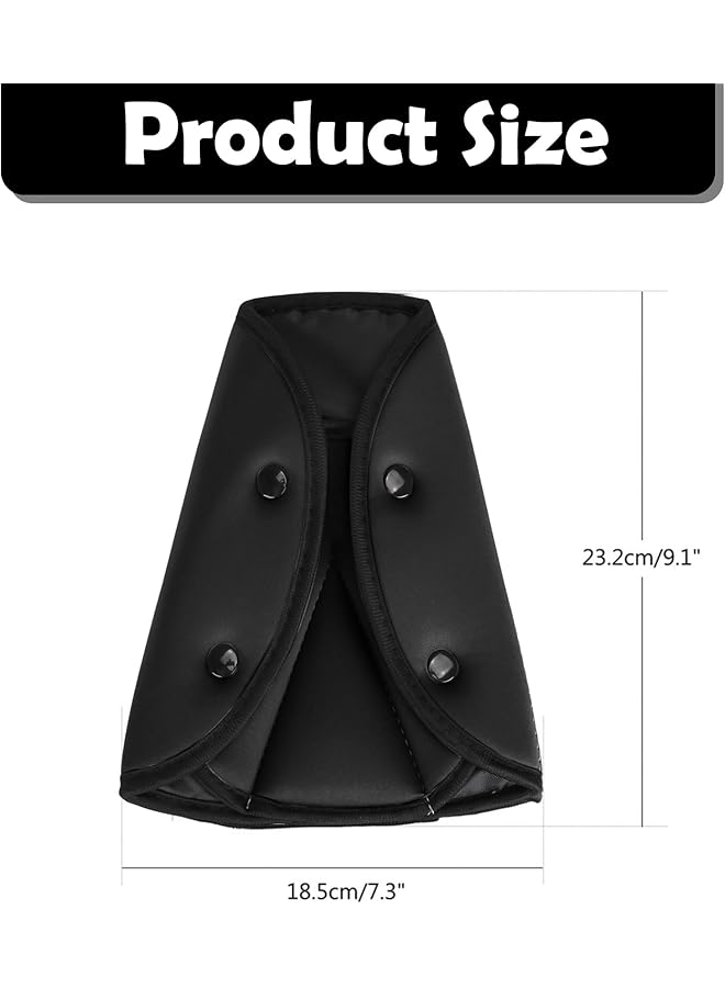 SSAWcasa Seat Belt Adjuster For Kids 2 Packs Car Seatbelt Safety Cover Triangle Positioner For Short People Firm Auto Shoulder Neck Strap Adjuster Protective Safety Strap Adjuster Pad Harness (Black) - Image 2