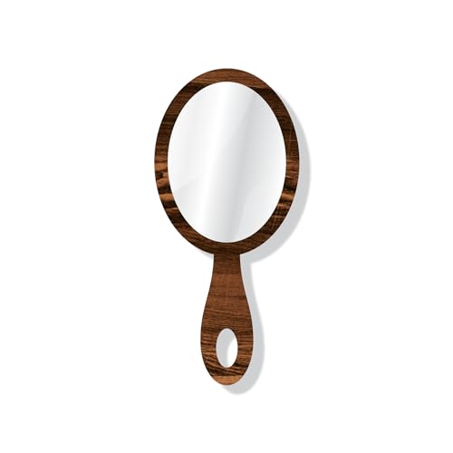 Creative Arts n Frames 9x19 cm Oval Hand Mirror with Handle for Cosmetic Shaving Make Up Bathroom Salon Barber Travel and Indoor Use (Rolex Dark Small 3.5 X 7.5 inch Handheld Pocket Mirror) - Image 2