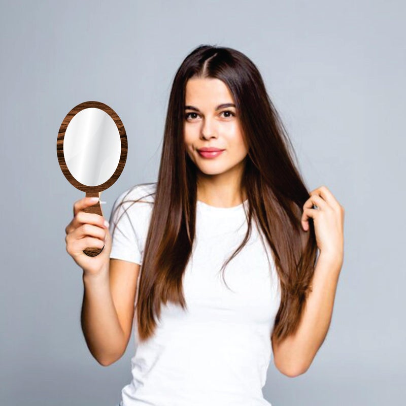 Creative Arts n Frames 9x19 cm Oval Hand Mirror with Handle for Cosmetic Shaving Make Up Bathroom Salon Barber Travel and Indoor Use (Rolex Dark Small 3.5 X 7.5 inch Handheld Pocket Mirror) - Image 5