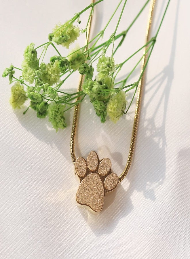 DAIFFUNE Cremation Necklace for Pet ashes Urn Necklace for Dog Cat Ashes Stainless Steel Cremation Jewelry Memorial Pet Ash Holder-Gold - Image 2