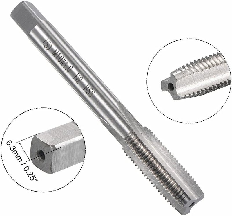 Mactoom 10mm x 1 HSS Metric Tap and Die Set Right Hand Thread,Tapping DIY Tool 3pcs (M10 x 1mm) - Image 3