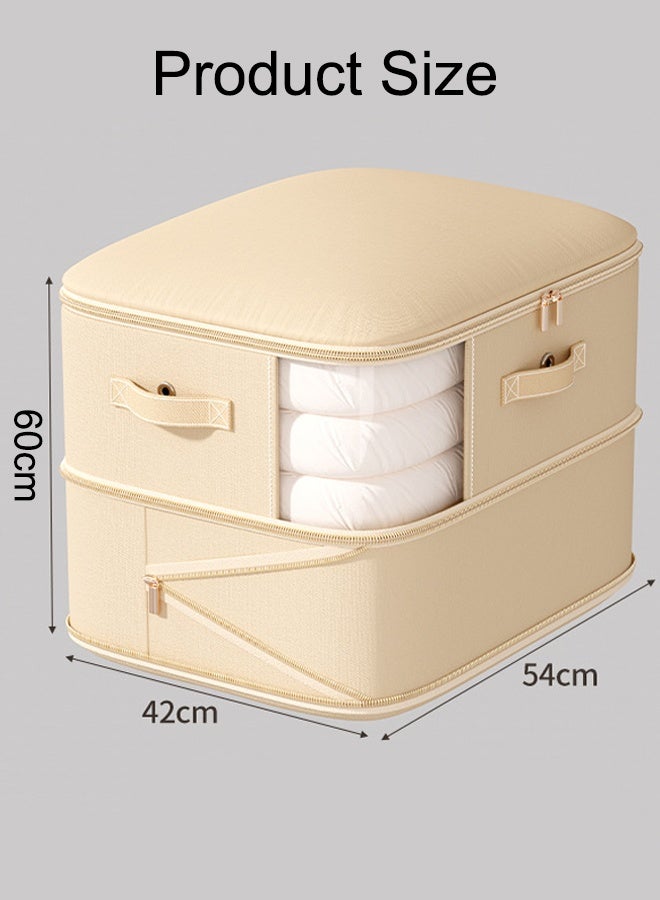 2/4PCS Closet Storage Box Closet Container Organizer  Packing Cube Extra Large Compression Sealer Bags Ultra Space Saving Self Compression Organizer Large Capacity Wardrobe Clothes Storage Box With Clear Window for Blanket, Bedding, Clothes, Comforter  - Image 2
