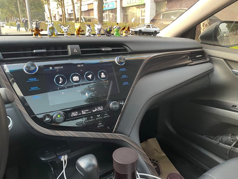 Kadore Interior Front Center Console Strips Trim Molding Cover for Toyota Camry 2018 2019 2020 2021 2022 2023 2024 Wood Grain Color LHD 2-pc - Image 5