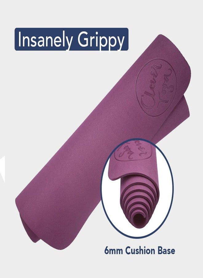 Clever Yoga Mat BetterGrip Eco-Friendly Recyclable Non-Slip and Durable TPE(6mm) - (Purple) - Image 5