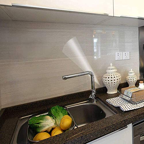 COSNIGHT Clear Contact Paper Kitchen Oil Proof Waterproof Wallpaper Self Adhesive Vinyl Film High Temperature Resistant Transparent Removable Paper for Cupboard Doors Walls Kitchen 11.8In*118In - Image 1