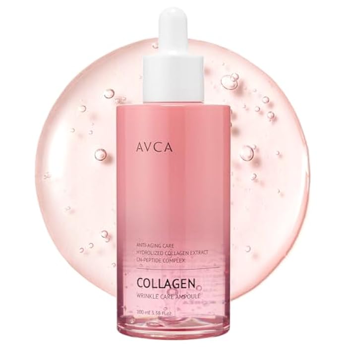 AVCA Collagen & Peptide Wrinkle Care Serum 100ml (3.38 fl oz) – Firming Face Serum for Wrinkles and Elasticity, Hydrating Anti-Aging Korean Skin Care with Hydrolyzed Collagen - Image 1