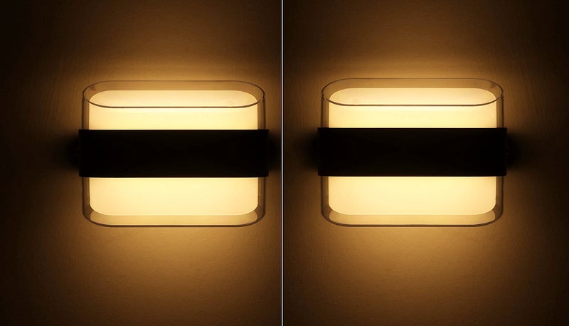Groeien LED 12 watt Modern Outdoor Acrylic Wall lamp Decorative Garden Light Up and Down Light Waterproof Outdoor Light(Rectangular, Pack of 2) - Image 1