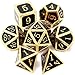 Haxtec DND Metal Dice Set DD Dice Compatible with Dungeons and Dragons Roleplaying GamesGlossy Enamel Dice Gold Black - Image 2
