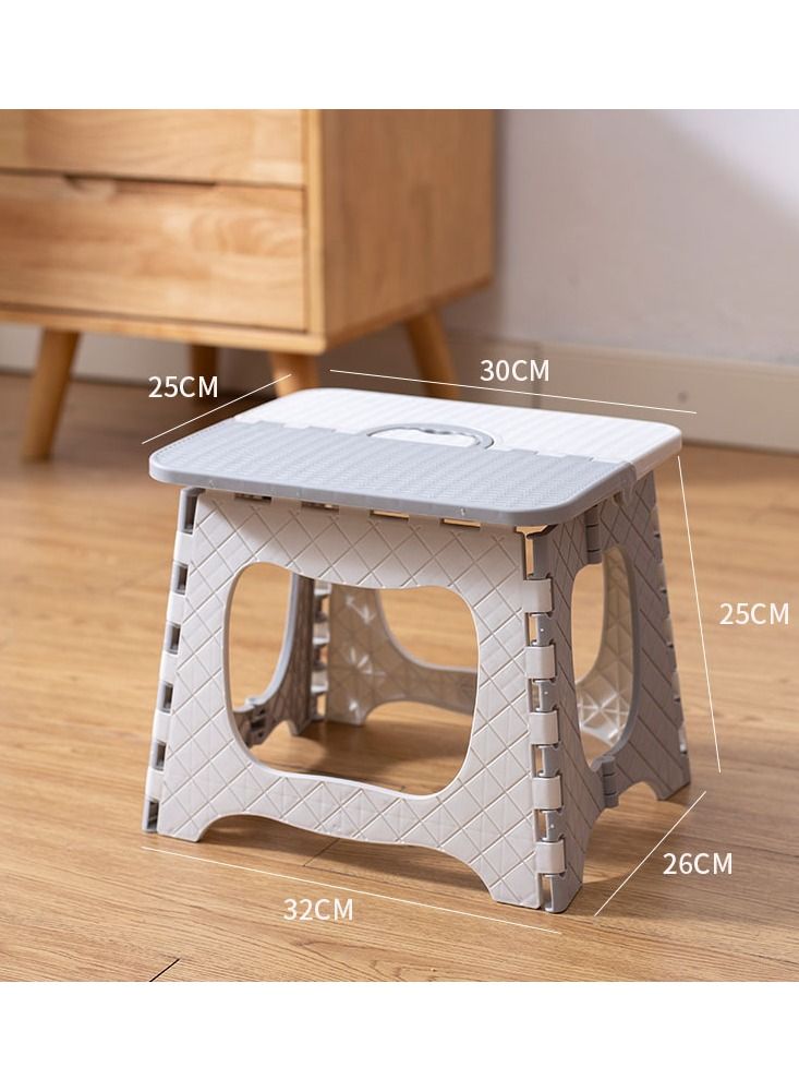 Portable Home Outdoor Folding Stool, Gray - Image 1