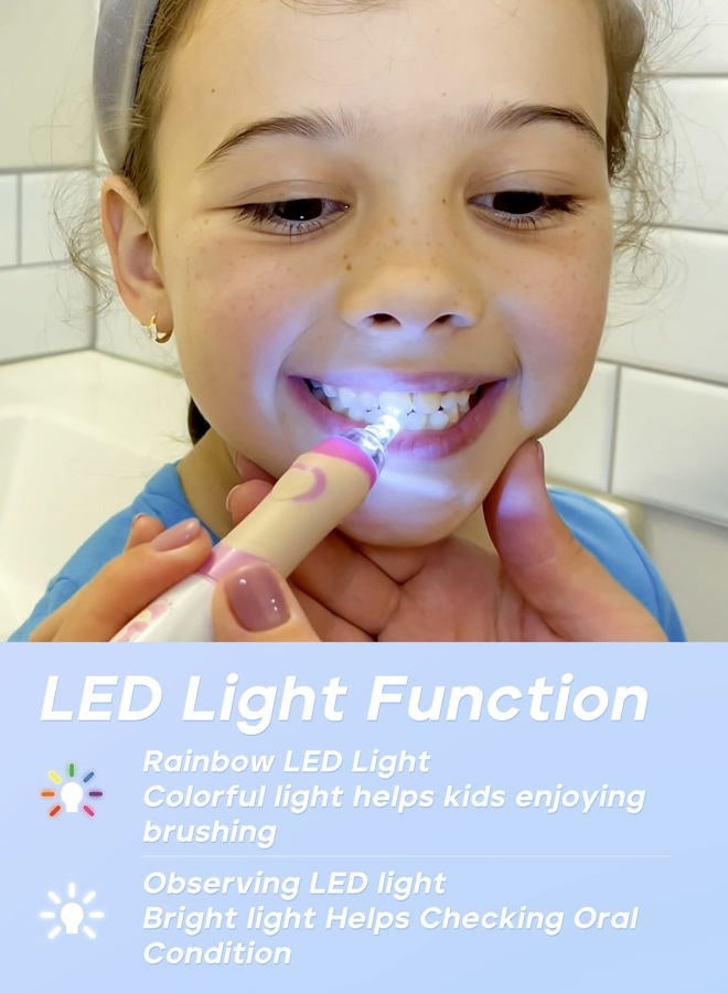 SEAGO Kids Electric Toothbrush with 2 Mins Brushing Timer and 8 Replacement Bursh Heads,Rainbow LED Light Make Brushing Fun, Blue Color Boys Battery Powerd Toothbrush for 5-8 Years Old - Image 5