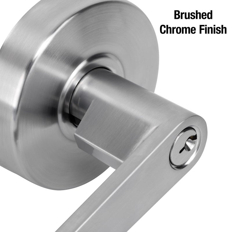 Master Lock Keyed Entry Door Lock, Brushed Chrome Finish Commercial Door Handle, Interior or Exterior Lever Style Locking Door Handle, SLCHKE26D - Image 4